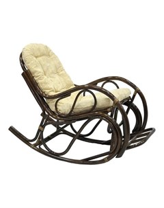 Кресло качалка с подножкой коричневый 60x127x100 см Bigarden