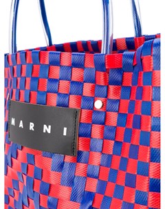 Плетеная сумка тоут с логотипом Marni market