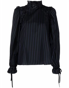 Полосатая блузка с высоким воротником Comme des garçons noir kei ninomiya