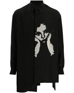 Рубашка асимметричного кроя с принтом Yohji yamamoto