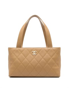 Стеганая сумка тоут 2002 го года с логотипом CC Chanel pre-owned