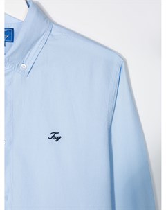 Рубашка на пуговицах с вышитым логотипом Fay kids