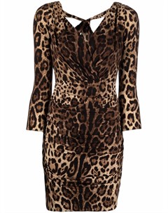 Платье с леопардовым принтом Dolce&gabbana