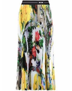 Плиссированная юбка с цветочным принтом Msgm