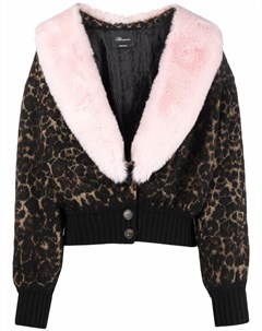 Укороченная куртка с леопардовым принтом Blumarine