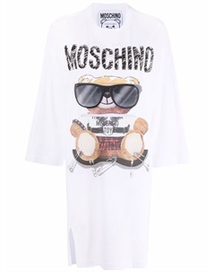 Платье из джерси с принтом Teddy Bear Moschino