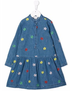 Джинсовое платье с цветочной вышивкой Stella mccartney kids
