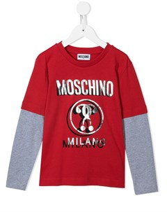 Многослойная футболка с длинными рукавами и логотипом Moschino kids
