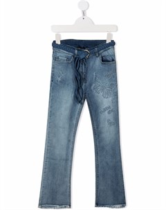Прямые джинсы с вышивкой Monnalisa