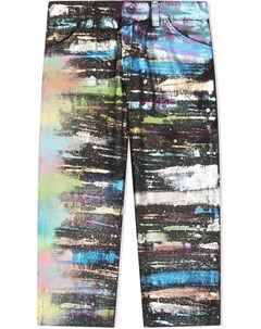 Прямые джинсы с эффектом разбрызганной краски Dolce & gabbana kids