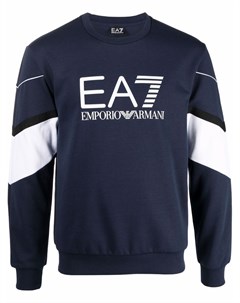 Толстовка с отделкой в полоску и логотипом Ea7 emporio armani