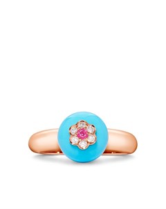 Кольцо Berry из розового золота с бриллиантами и бирюзой David morris