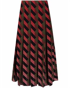 Шелковая юбка миди с геометричным принтом Salvatore ferragamo