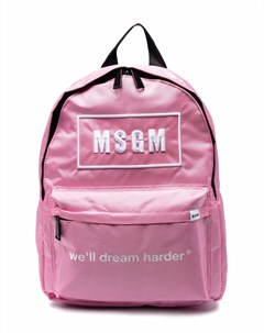 Рюкзак с вышитым логотипом Msgm kids