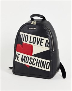 Черный рюкзак с тесьмой с логотипом Love moschino