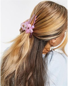 Розовая заколка краб для волос с бабочкой Asos design