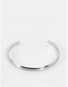 Плоский серебристый браслет со скошенными краями и матовым эффектом Asos design