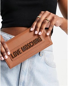 Светло коричневый кошелек с логотипом Love moschino