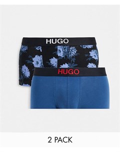 Набор из 2 пар боксеров брифов синего цвета и с цветочным принтом HUGO Brother Hugo bodywear