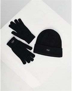 Комплект из шапки и перчаток черного цвета Jack & jones