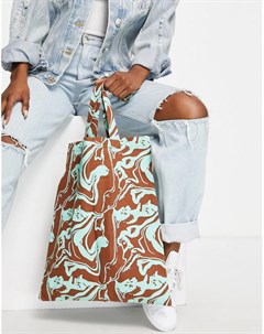 Хлопковая сумка шоппер с волнистым принтом Asos design