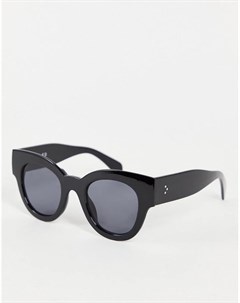 Черные крупные солнцезащитные очки формы кошачий глаз с круглыми линзами Na-kd