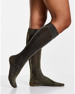 Прозрачные черные носки до колена с блестками Asos design