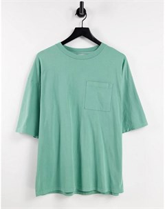 Зеленая футболка в стиле бойфренда Topshop
