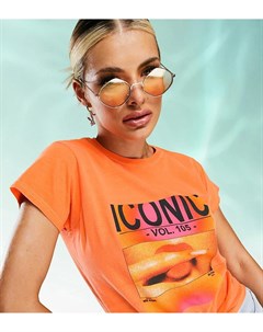 Оранжевая футболка с принтом Iconic в стиле 90 х Asyou