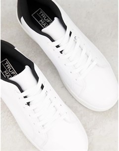 Белые кроссовки со шнуровкой и черными вставками Truffle collection