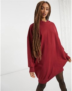 Платье худи в стиле oversized винного цвета Asos design