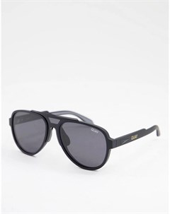 Солнцезащитные очки авиаторы в стиле унисекс в крупной матовой оправе черного цвета с затемненными п Quay australia
