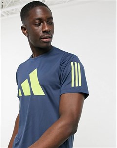 Голубая футболка с 3 полосками и логотипом adidas Training Adidas performance