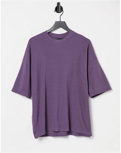 Фиолетовая oversized футболка с вафельной фактурой Asos design