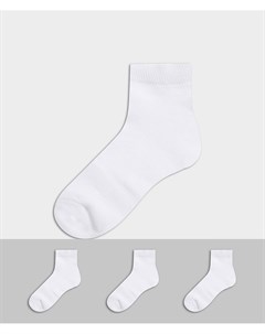 Набор из 3 пар белых спортивных носков Selected homme