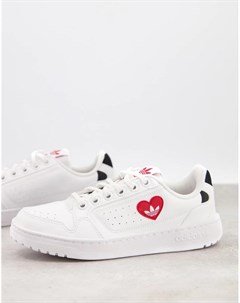 Белые кроссовки с сердечками Valentines NY 72 Adidas originals