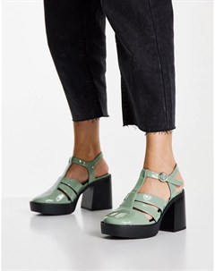 Шалфейно зеленые открытые туфли на каблуке Sabina Asos design