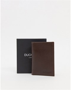 Коричневый кожаный кошелек для пластиковых карт со складным дизайном Duchamp