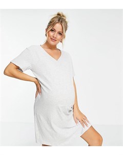 Серая меланжевая ночная сорочка из органического хлопка для кормящих мам с застежкой на пуговицы Lin Lindex