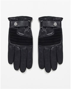 Черные кожаные перчатки HUGO Boss by hugo boss
