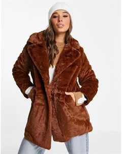 Oversized пальто удлиненного кроя из искусственного меха Wednesday's girl