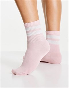 Бледно розовые носки с полосками в университетском стиле Accessorize