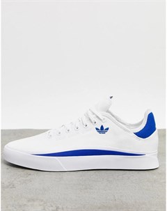 Белые кроссовки с синими вставками sabalo Adidas originals