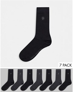 7 пар черных классических носков French connection