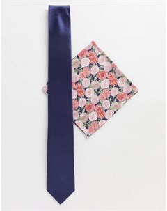 Платок для нагрудного кармана с принтом либерти и однотонный галстук Gianni feraud