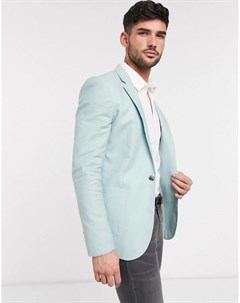 Супероблегающий пиджак мятного цвета с добавлением льна Asos design