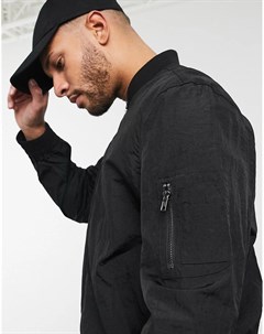 Черный бомбер в стиле oversized с карманом MA1 Asos design