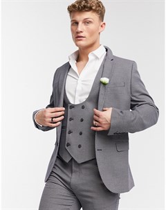 Светло коричневый фактурный пиджак супероблегащего кроя wedding Asos design