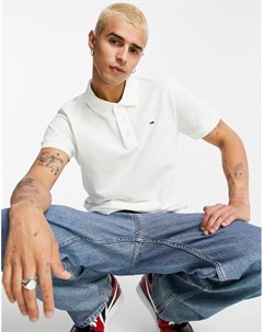 Белая футболка поло из ткани пике Tommy jeans