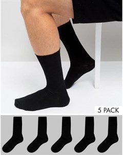 Набор из 5 пар черных носков New look